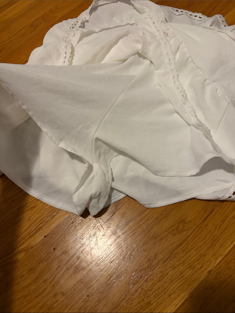 White Ruffled Tiered shorts image 2